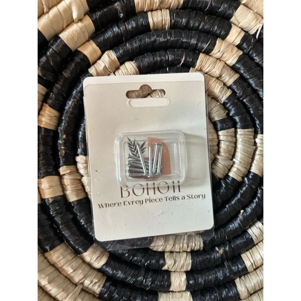 New Boho Hanging Wall Basket Decorative Set of 8 Decorative Bulrush Woven Home